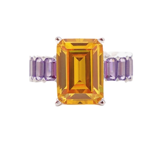 Izabel Ultra Ring Yellow Purple Silver NIB Size 54 (7) - Picture 2 of 11